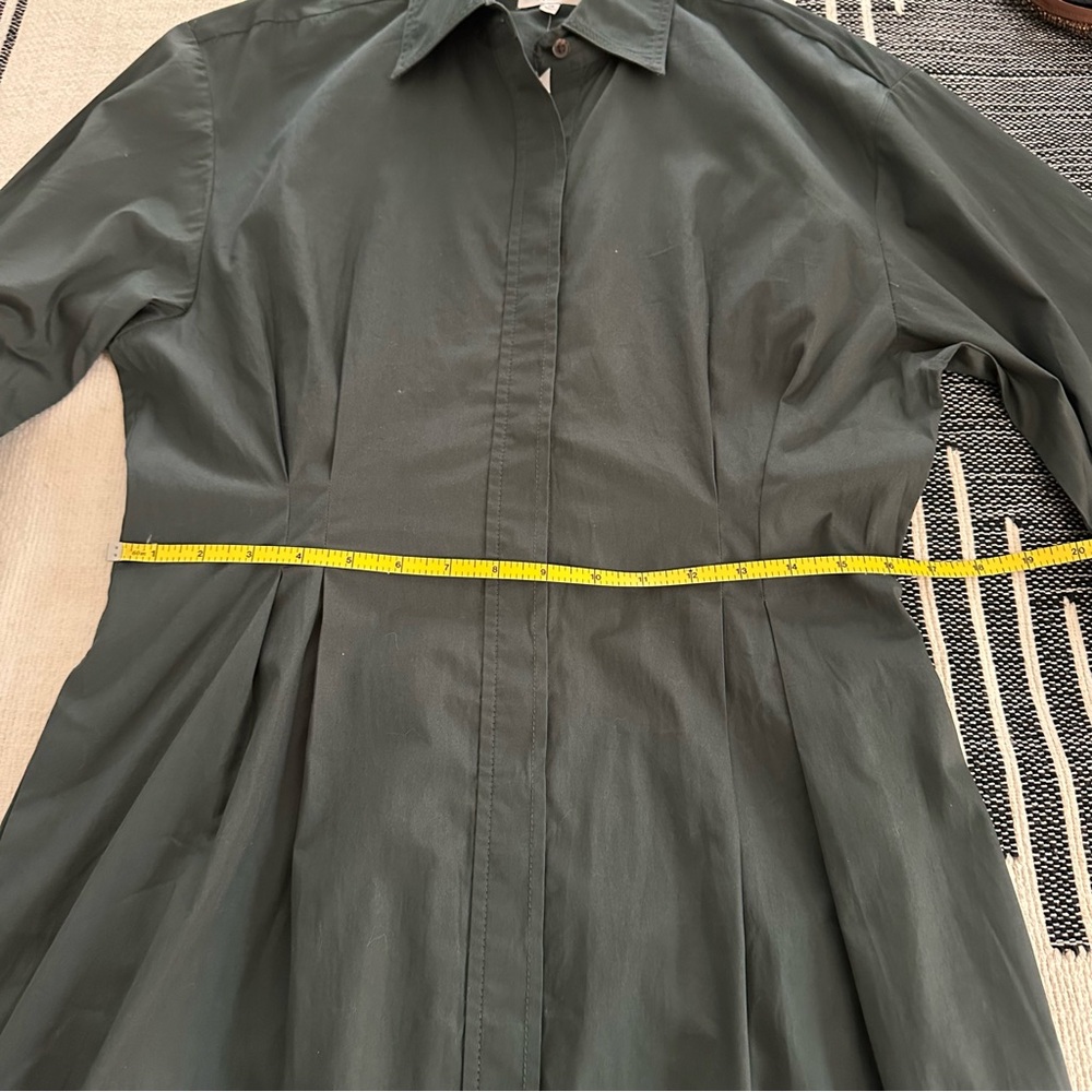 Madewell NWT Poplin Tucked Mini Shirtdress Summit Green NW416 - Picture 12 of 14